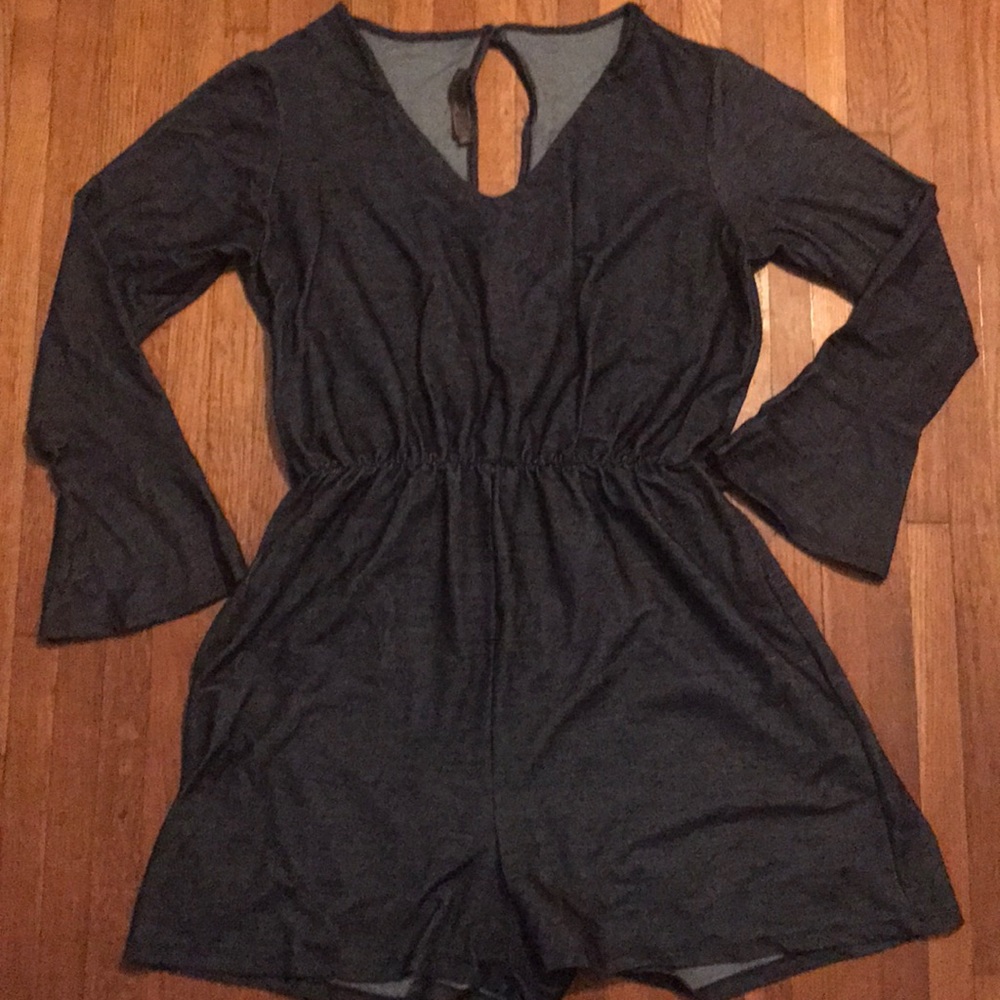 ASOS Bell Sleeve Denim Romper plus size 18